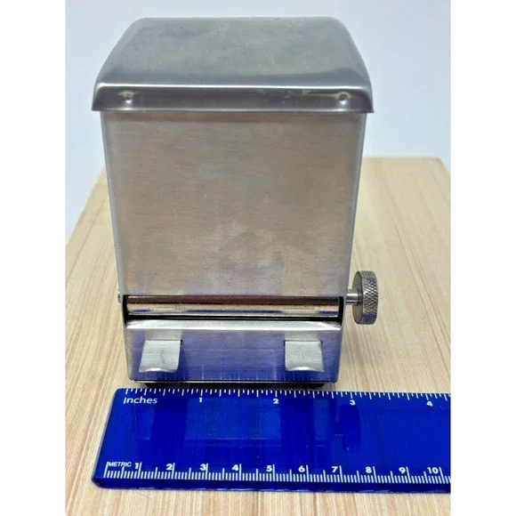 Vintage Stainless Steel Toothpick Dispenser‎ Holder w/ Knob