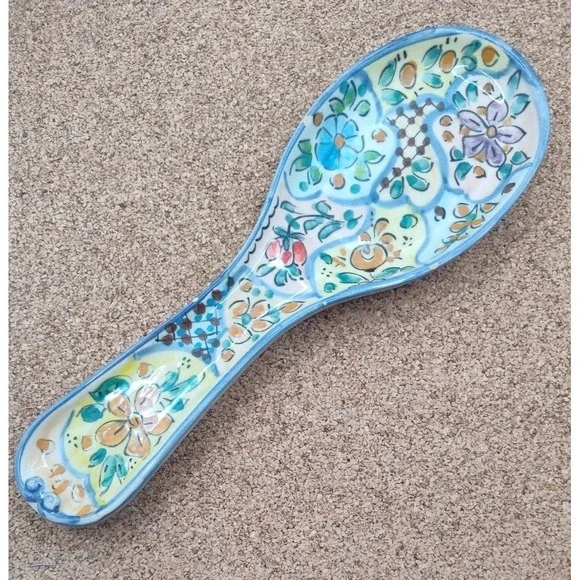 RUZ Sevilla Hand Painted Multi Color Spoon‎ Rest Cradle
