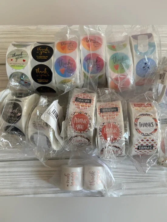 Assorted Thank You Sticker Rolls - Multicolor