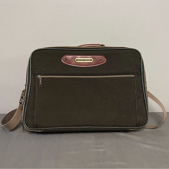 VTG American Tourister Heavy Duty Soft Shell Green Briefcase/Laptop/Carry-On Bag