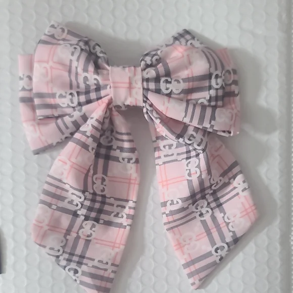 Pink Plaid Kids Hair Bow