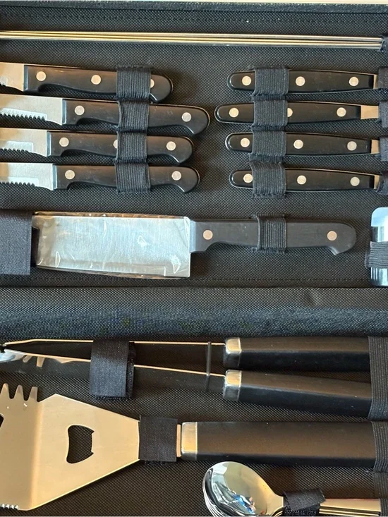 Never used Black Cutlery, BBQ Tools and Organizer Case - Black