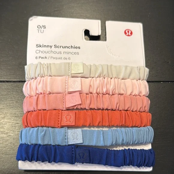 💗 Lululemon‎ Skinny Scrunchies 6-Pack (NWT) Dreamy Color Mix 💗