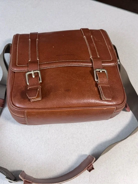 Dooney & Bourke Chestnut Brown Leather Messenger Bag