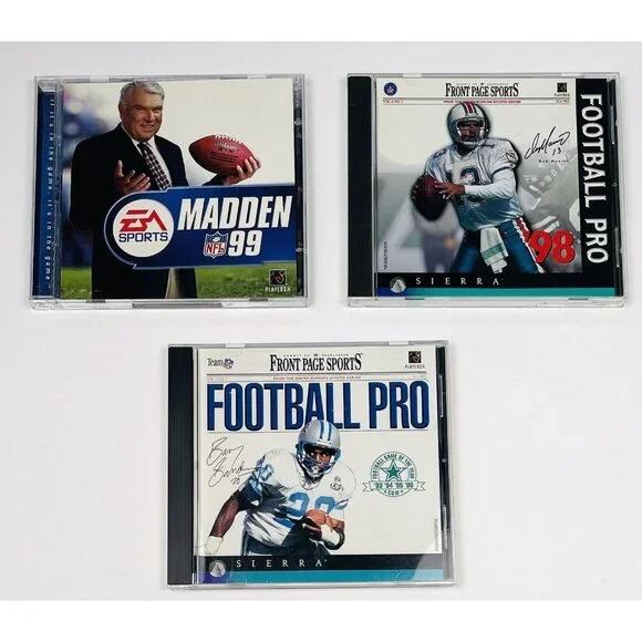 Lot 3 Football Windows PC Games Football Pro 97, Football Pro 98 & Madden 99 EUC