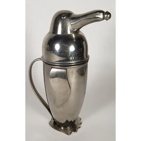 Vintage Restoration Hardware Figural  Penguin Cocktail Shaker