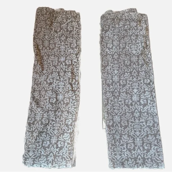 Restoration Hardware Curtain Panels Set of 2 Baroque Rococo Brown Rayon Cotton