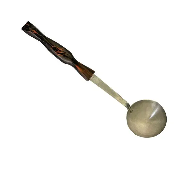 Vintage Cutco Serving Soup Ladle 1715 Brown Swirl Handle Stainless Steel 12