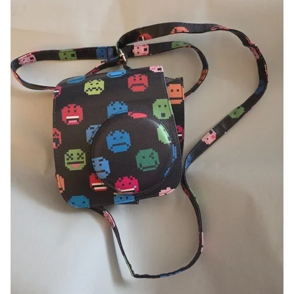 Carry Case With Straps For Fujifilm Instax Mini 8 Instant Camera Emoji Pattern‎