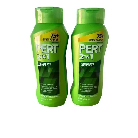 2 Pack Pert Plus Complete Clean 2 In 1 Shampoo & Conditioner 25.4 Oz Each