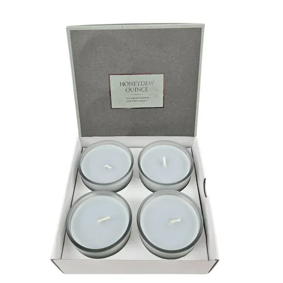 Restoration Hardware Honeydew Quince Votive Candles Set of 4 Filled Votives