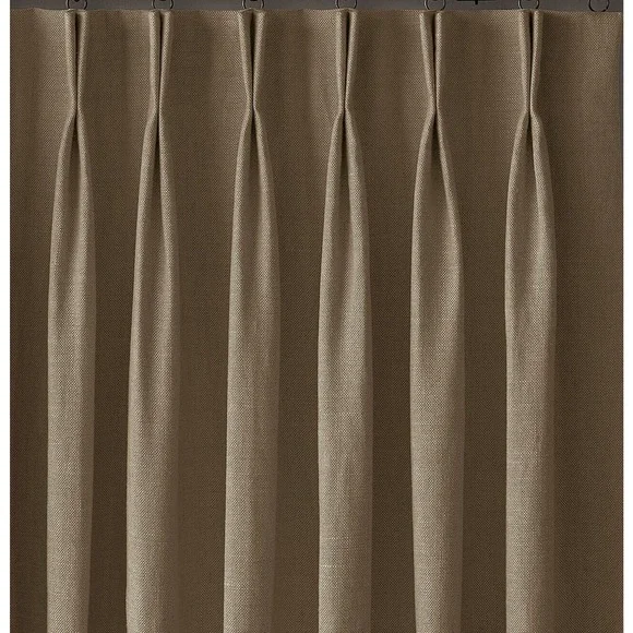 Restoration Hardware Heavyweight Textured Linen French Drape CHOCOLATE 46x120