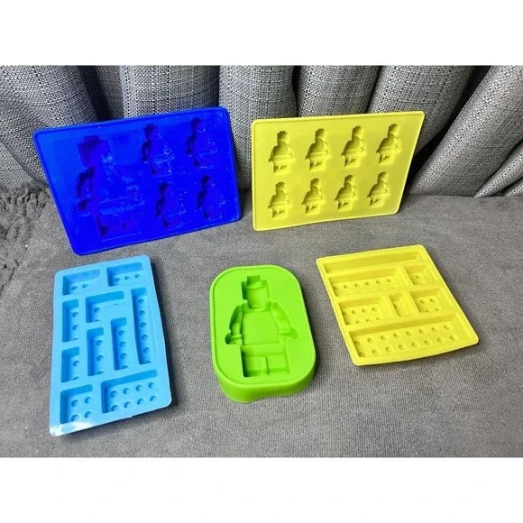 Silicone Molds Figures Bricks Candy Ice Chocolate Baking Lot Bundle