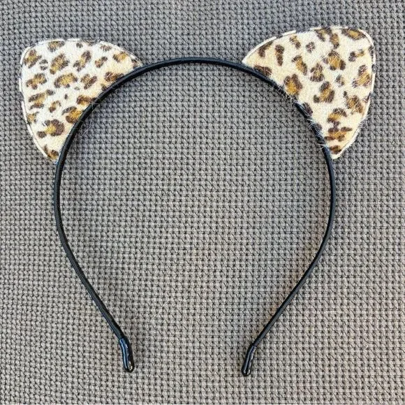 Edoneery Brown Leopard Print Cat Ear Hair Headband Adults/Kids Costume Cosplay
