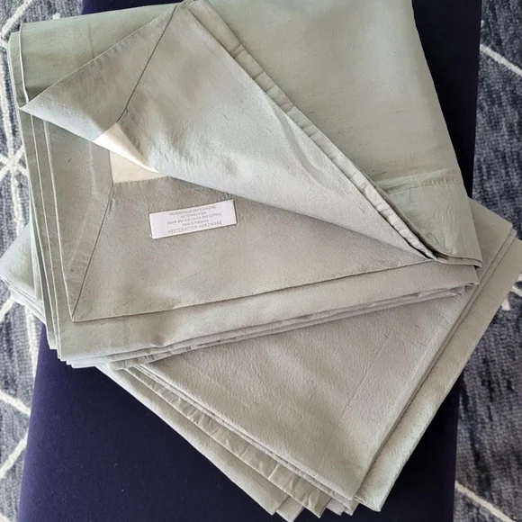 2 RESTORATION HARDWARE SILK DRAPES