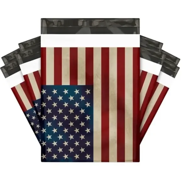 20‎ ct Patriotic American Flag Poly Mailers