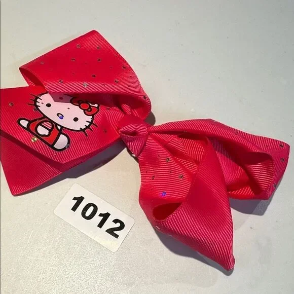 1012 Hot Pink Hello Kitty Hair Bow Alligator Clip