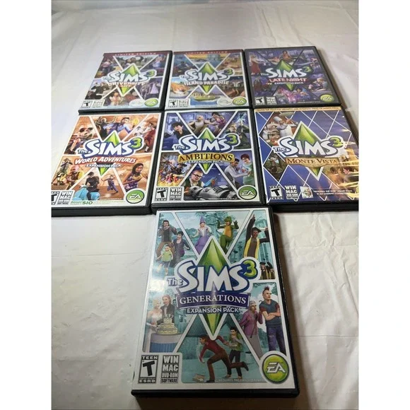 Lot Of 7 The Sims 3 Pc Cd ROM Computer Games