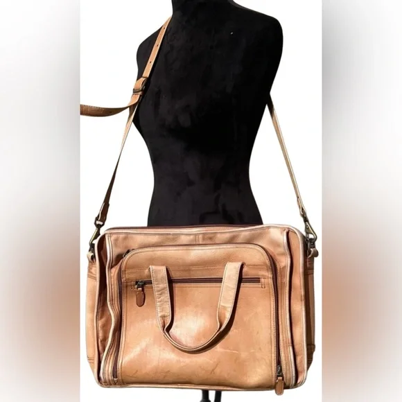 Dorado Leather Men's Shoulder Briefcase/Tote Bag