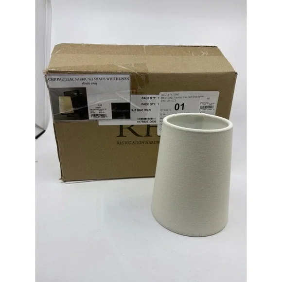 Restoration Hardware White Linen Lantern Shade