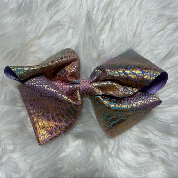 Gaby’s Metallic Animal Print Oversized Hair Bow