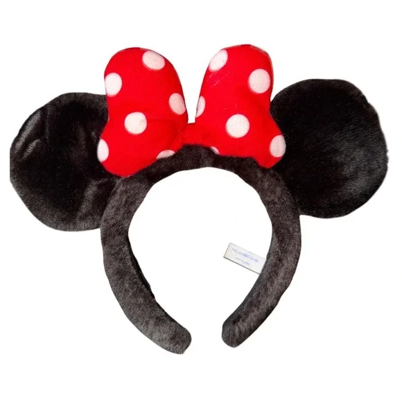 Disney Minnie Mouse Ears Headband Kids Black Red Tokyo Disney‎ Resort Polka Dot