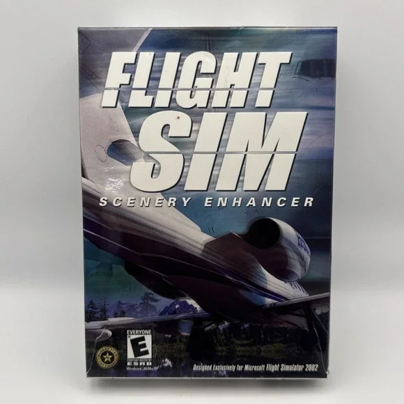 Microsoft Flight Simulator Scenery Enhancer PC CD-ROM CIB Rare Boxed Add-On