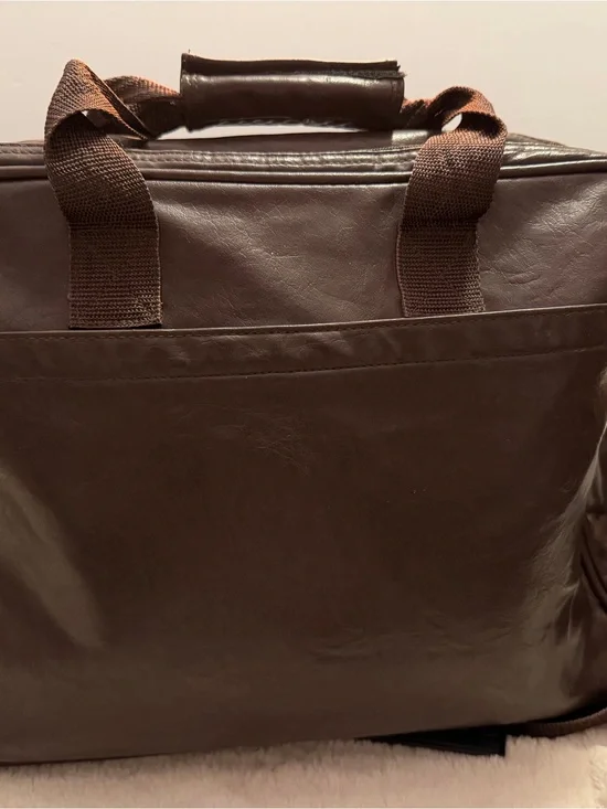 Men's Dark Brown Leather Briefcase Tote - Professional Carry