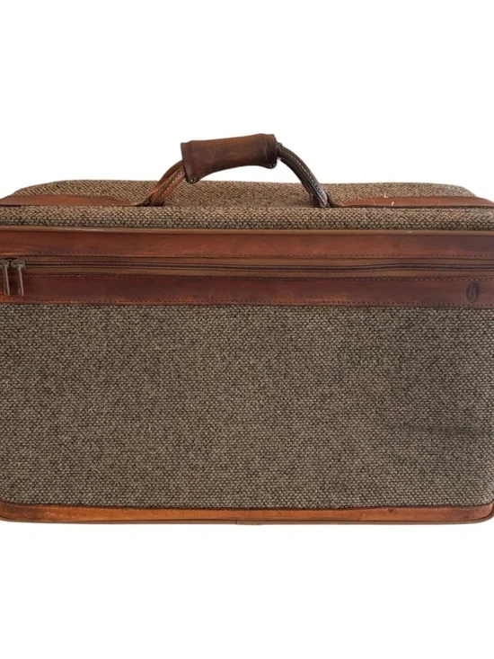 Vintage Hartmann Luggage 21 Carry On Suitcase Tweed & Leather Luggage