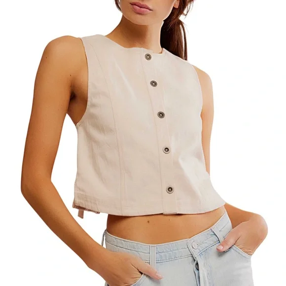 Free People Women's Blake Vest‎ Top, Size LARGE