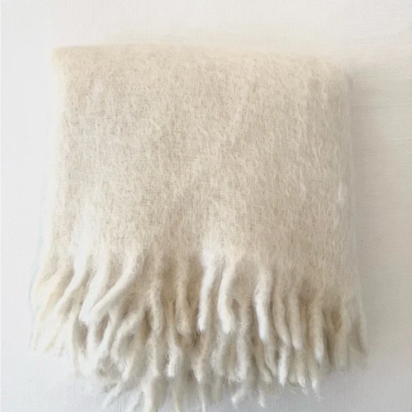 Restoration Hardware Cozy Cream Throw Blanket