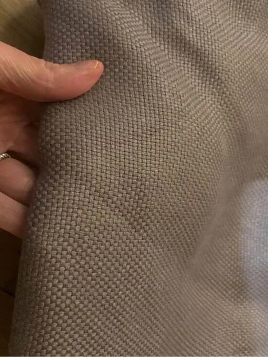 Restoration Hardware 50W X 96L MAUVE Linen Heavy Basket Weave Drapes. Set of 2