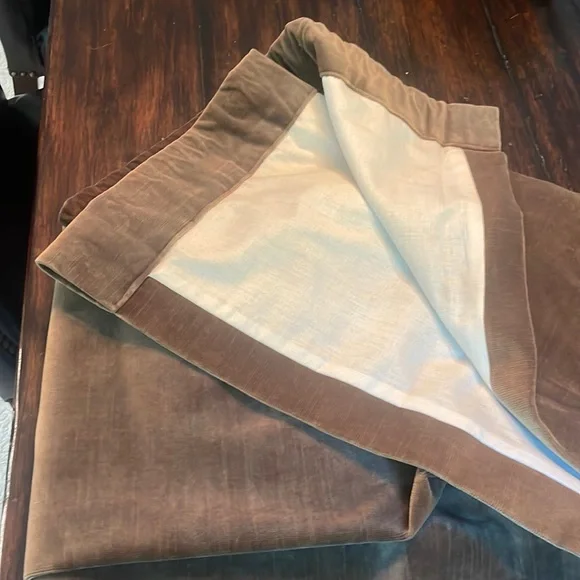 Restoration Hardware Brown Velvet Curtains
