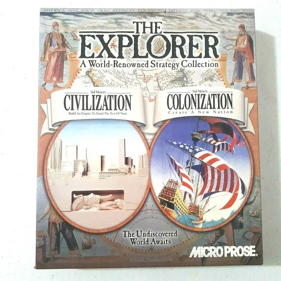 Vintage 90s The Explorer Micro Prose PC‎ CD-ROM Video Game