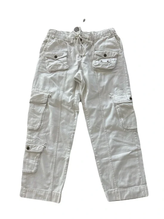 Women's Free People White Tahiti Cargo Pants Summer Cotton Size Medium