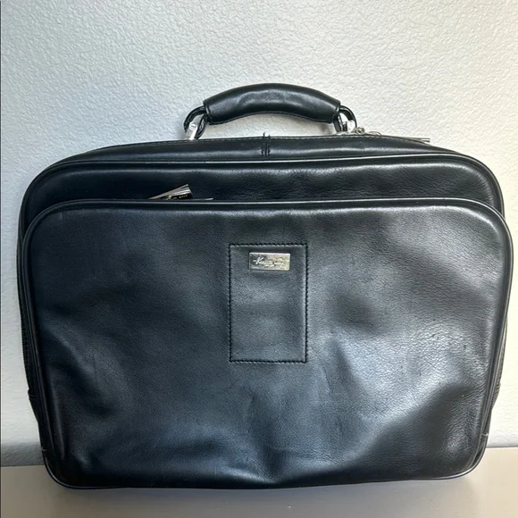 Kenneth Cole Black Leather Briefcase