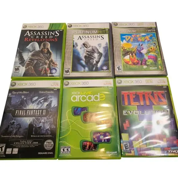 XBOX 360 CD-6 Final Fantasy XI Live Arcade, Tetris, Viva Pinata, Assassin Creed