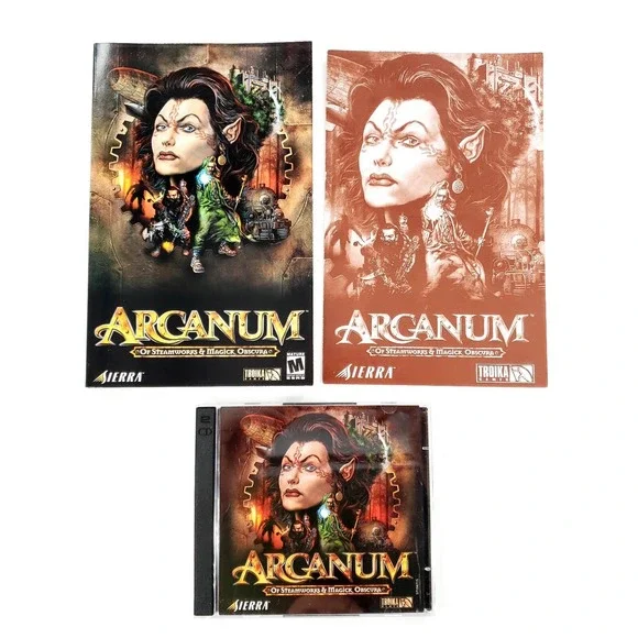 Arcanum: Of Steamworks & Magick Obscura (PC, 2001) w/ Manual Mint Discs