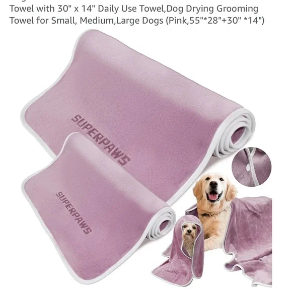 Pink Dog Drying Towel