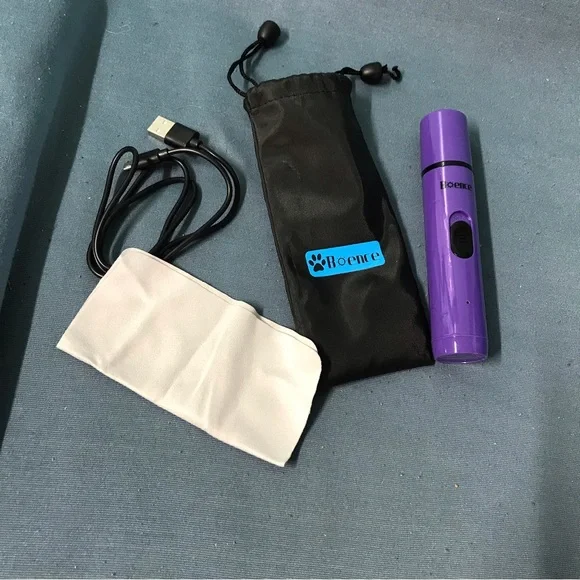 Boence Purple Rechargable Electric Pet Nail Grinder USB Charging for Dogs used