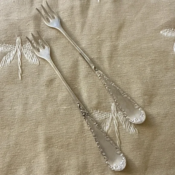 Pair of 2 Vintage WM Rogers & Sons AA Cocktail / Olive / Pickle Fork.