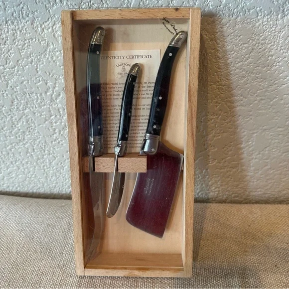 Laguiole French 3-Piece Charcuterie Cheese Knife Set