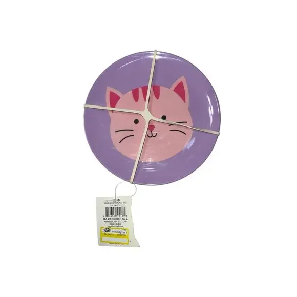Target Kids Divided Plates Lot of 2 Penguin Tray & Purple Cat Plate BPA-Free