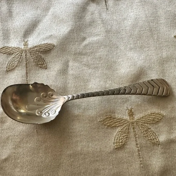 Pre 1891 Watts & Ryland Scallop Shaped Sugar Spoon.
