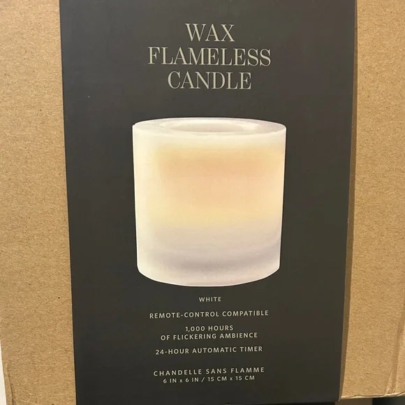 Restoration Hardware , White Wax Flameless Candle