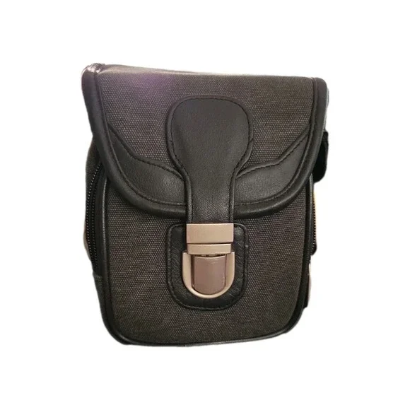 Quantaray‎ 2434 Black Deluxe Leather and Canvas Camera Bag Digital Outdoors Fall