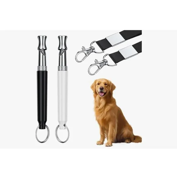 Dog Training Whistle Set Adjustable Ultrasonic Stop Barking Whistles Stainless S