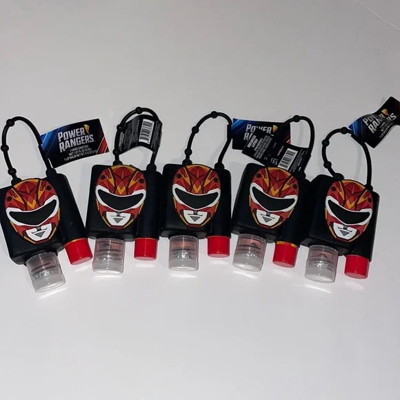 5 Power Ranger Hand Sanitizer & Lip balm sets in carrying case