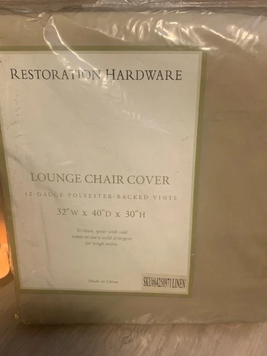 Restoration Hardware Linen-Tone Lounge Chair Cover