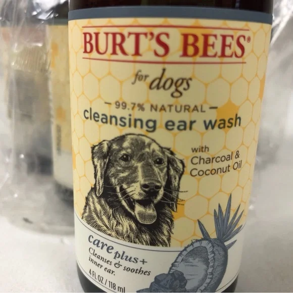 Burt’s Bees Care + Plus Charcoal & Coconut Dog Cleansing Ear Rinse Set of 4 New